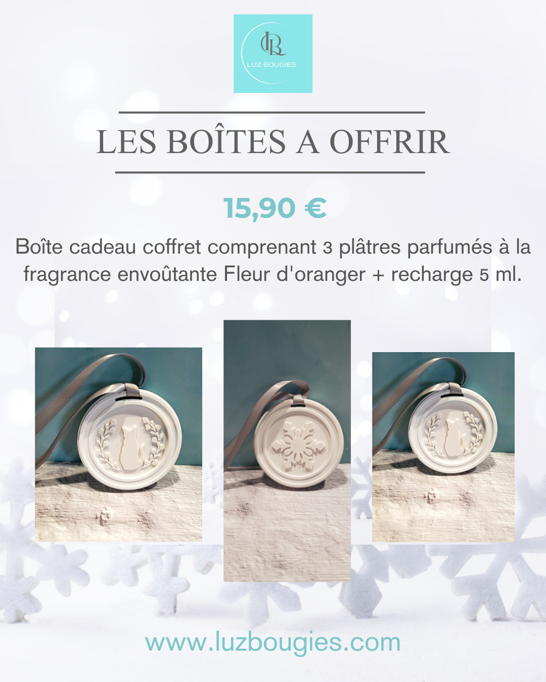 Coffret 3 plâtres parfumés Fleur d'Oranger