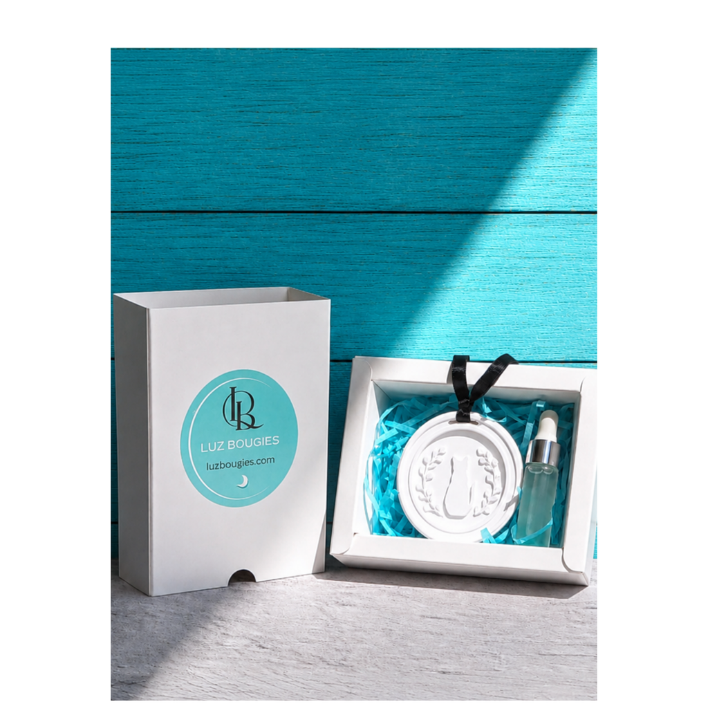 Coffret plâtre parfumé Chat avec sa recharge "Divine"