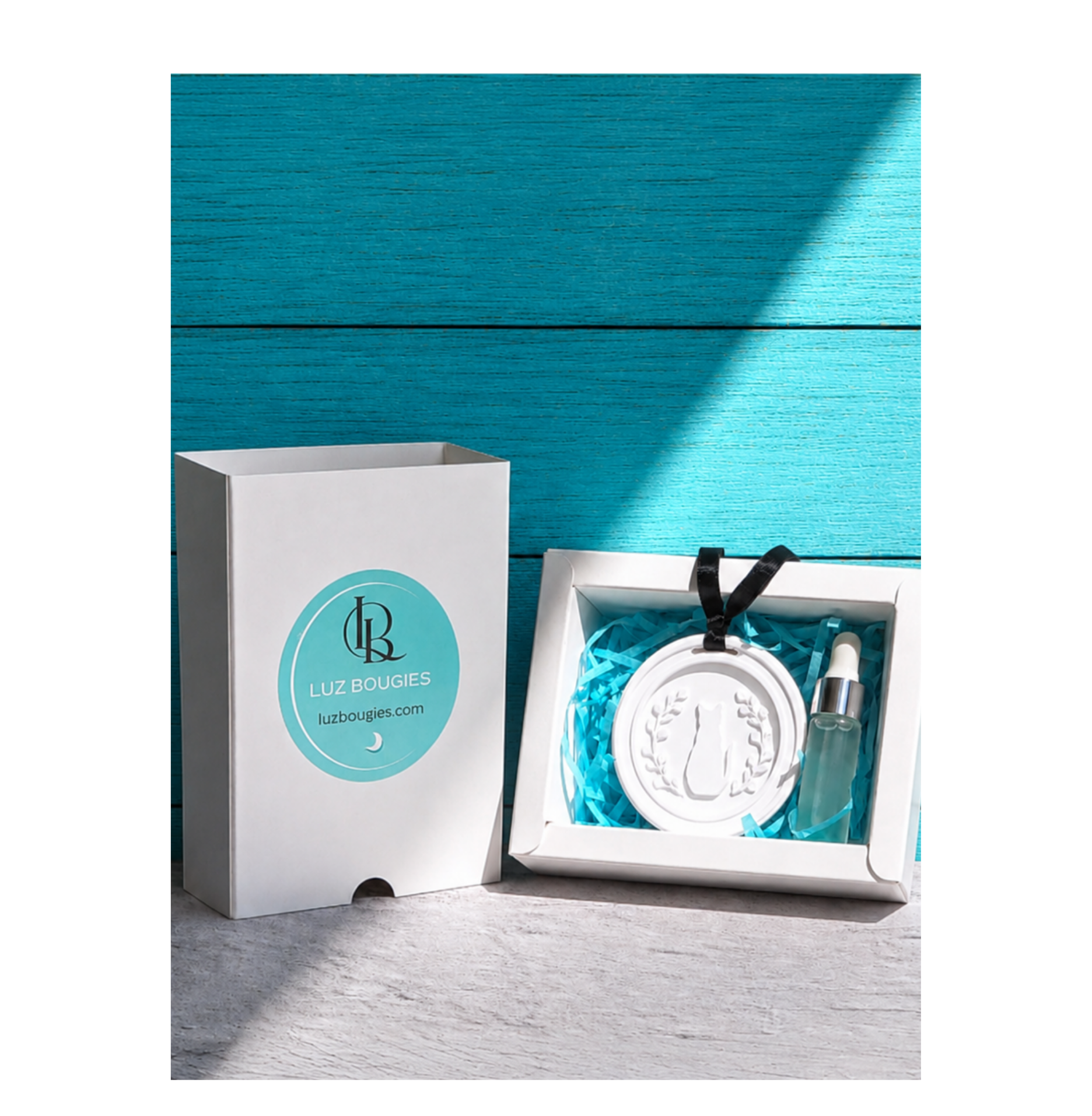 Coffret plâtre parfumé Chat avec sa recharge "Divine"